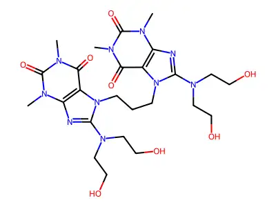 Theophylline, 7,7'-trimethylenebis(8-(bis(2-hydroxyethyl)amino)- structure