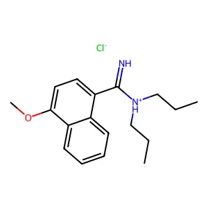4-Methoxy-N,N-dipropylnaphthalene-1-carboximidamide--hydrogen chloride (1/1) structure