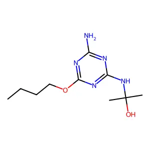 2-Propanol, 1-((4-amino-6-butoxy-1,3,5-triazin-2-yl)amino)- structure
