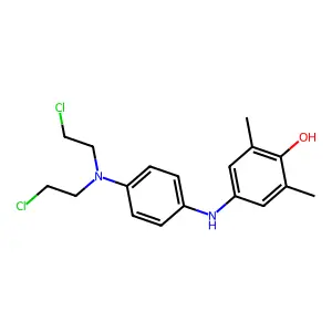 Diphenylamine, 4-(bis(2-chloroethyl)amino)-4-hydroxy-3,5-dimethyl- structure