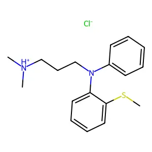 Diphenylamine, N-(3-dimethylaminopropyl)-2-methylthio-, hydrochloride structure
