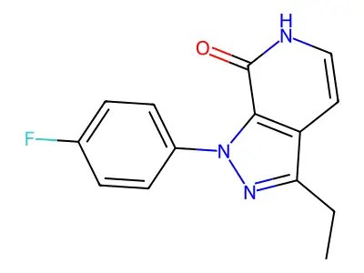 7H-Pyrazolo(3,4-c)pyridin-7-one, 1,6-dihydro-3-ethyl-1-(4-fluorophenyl)- structure