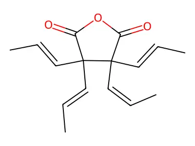 3,3,4,4-Tetra(1-propenyl)dihydro-2,5-furandione structure