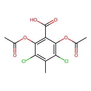 2,6-二乙酰氧基-3,5-二氯对甲苯甲酸 structure