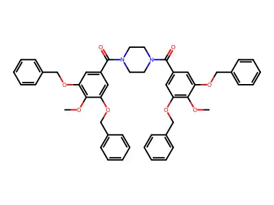 Piperazine, 1,4-bis(3,5-dibenzyloxy-4-methoxybenzoyl)- structure