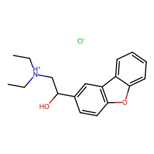2-Dibenzofuranmethanol, alpha-((diethylamino)methyl)-, hydrochloride structure