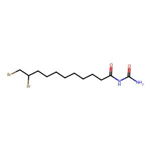 N-(氨基甲酰基)-10,11-二溴十一烷酰胺 structure