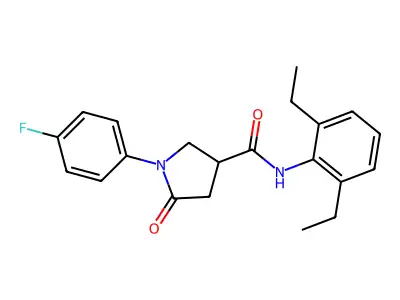 N-(2,6-diethylphenyl)-1-(4-fluorophenyl)-5-oxopyrrolidine-3-carboxamide structure