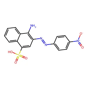 4-Amino-3-[(4-nitrophenyl)diazenyl]naphthalene-1-sulfonic acid structure