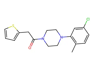 1-(4-(5-Chloro-2-methylphenyl)piperazinyl)-2-(2-thienyl)ethan-1-one structure