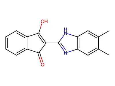 2-(5,6-Dimethyl-3-hydrobenzimidazol-2-ylidene)indane-1,3-dione structure
