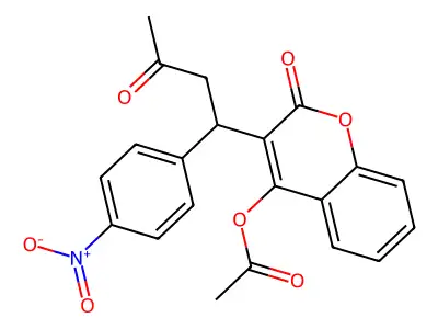 2H-1-Benzopyran-2-one, 4-(acetyloxy)-3-(1-(4-nitrophenyl)-3-oxobutyl)- structure