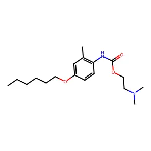 Carbanilic acid, 4-(hexyloxy)-2-methyl-, 2-(dimethylamino)ethyl ester structure