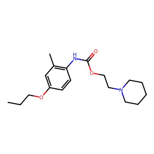 Carbanilic acid, 2-methyl-4-propoxy-, 2-piperidinoethyl ester structure