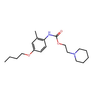 Carbanilic acid, 4-butoxy-2-methyl-, 2-piperidinoethyl ester structure