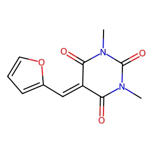 5-[(Furan-2-yl)methylidene]-1,3-dimethyl-1,3-diazinane-2,4,6-trione structure