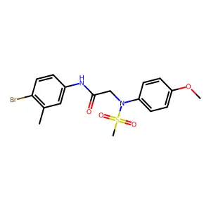 N-(4-bromo-3-methylphenyl)-2-(4-methoxy-N-methylsulfonylanilino)acetamide structure