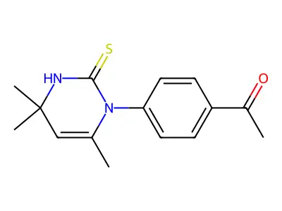 Acetophenone, 4'-(1,4-dihydro-2-mercapto-4,4,6-trimethyl)pyrimidinyl- structure