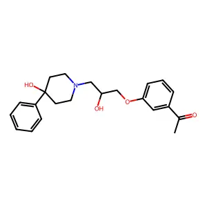 3'-((2-Hydroxy-3-(4-hydroxy-4-phenylpiperidino))propoxy)acetophenone structure