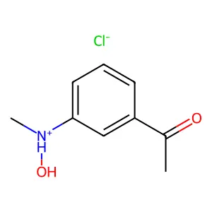 Acetophenone, m-hydroxymethylamino-, hydrochloride structure