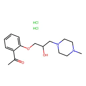 Acetophenone, 2'-((2-hydroxy-3-(4-methylpiperazinyl))propoxy)-, dihydrochloride structure