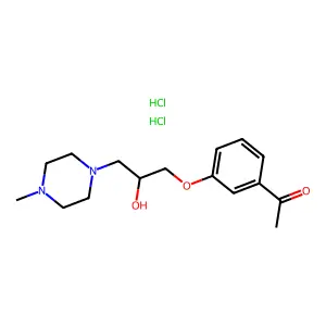 Acetophenone, 3'-((2-hydroxy-3-(4-methylpiperazinyl))propoxy)-, dihydrochloride structure