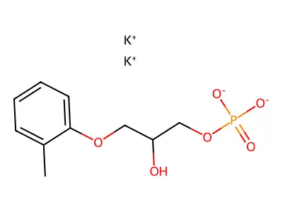 Dipotassium 2-hydroxy-3-(2-methylphenoxy)propyl phosphate structure