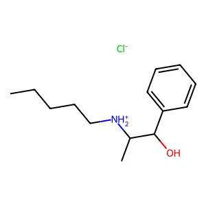2-(Pentylamino)-1-phenylpropan-1-ol--hydrogen chloride (1/1) structure