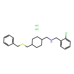 Benzylamine, N-(4-(benzylthiomethyl)cyclohexyl)methyl-2-chloro-, dihydrochloride structure