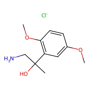 Benzyl alcohol, 2,5-dimethoxy-alpha-methyl-alpha-(aminomethyl)-, hydrochloride structure