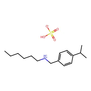 Benzylamine, N-hexyl-p-isopropyl-, hydrogen sulfate structure