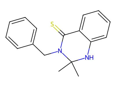4(1H)-Quinazolinethione, 2,3-dihydro-2,2-dimethyl-3-(phenylmethyl)- structure