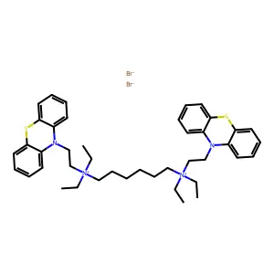 Ammonium, hexamethylenebis(diethyl-(beta-(10-phenothiazinyl)ethyl)-, dibromide structure