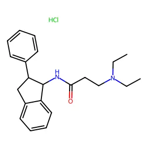 1-Indanamine, N-(2-diethylaminopropionyl)-2-phenyl-, hydrochloride structure