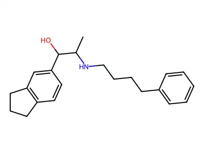 1H-Indene-5-methanol, 2,3-dihydro-alpha-(1-((4-phenylbutyl)amino)ethyl)- structure