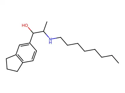 1H-Indene-5-methanol, 2,3-dihydro-alpha-(1-(octylamino)ethyl)- structure