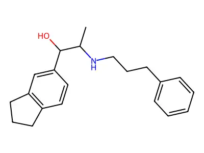 1H-Indene-5-methanol, 2,3-dihydro-alpha-(1-((3-phenylpropyl)amino)ethyl)- structure
