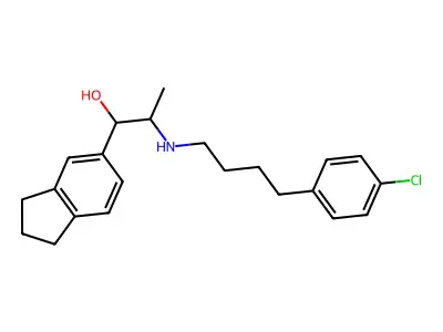2,3-Dihydro-alpha-(1-((4-(4-chlorophenyl)butyl)amino)ethyl)-1H-indene-5-methanol structure