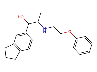 1H-Indene-5-methanol, 2,3-dihydro-alpha-(1-((2-phenoxyethyl)amino)ethyl)- structure