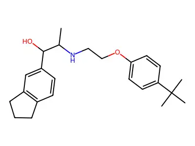 2,3-Dihydro-alpha-(1-((2-(4-(1,1-dimethylethyl)phenoxy)ethyl)amino)ethyl)-1H-indenemethanol structure