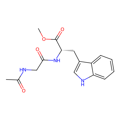 Methyl acetylglycyl-L-tryptophanate structure