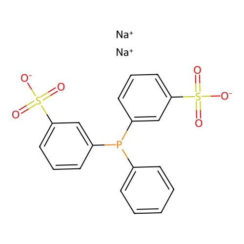 Disodium 3,3'-(phenylphosphinediyl)bis(benzene-1-sulphonate) structure