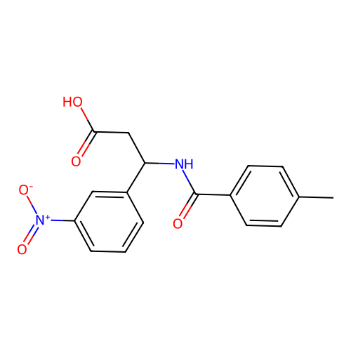 3-[(4-Methylphenyl)carbonylamino]-3-(3-nitrophenyl)propanoic acid structure