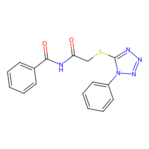 N-{2-[(1-phenyl-1H-tetrazol-5-yl)sulfanyl]acetyl}benzamide structure