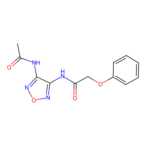 N-(4-acetamido-1,2,5-oxadiazol-3-yl)-2-phenoxyacetamide structure