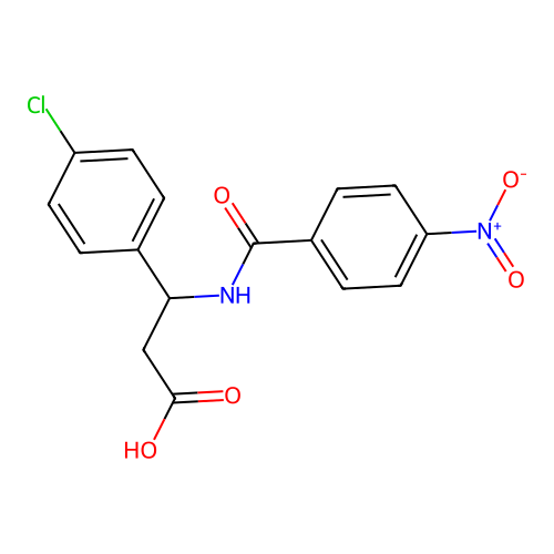 3-(4-Chlorophenyl)-3-[(4-nitrophenyl)carbonylamino]propanoic acid structure