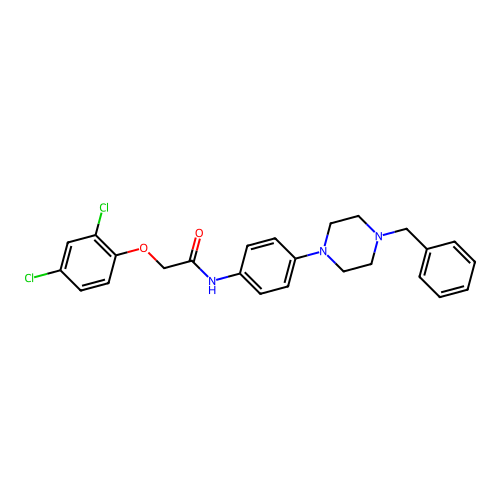 N-[4-(4-benzylpiperazin-1-yl)phenyl]-2-(2,4-dichlorophenoxy)acetamide structure