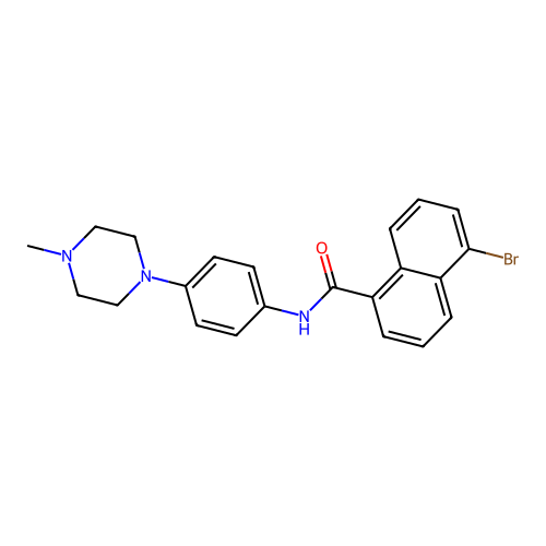 5-bromo-N-[4-(4-methylpiperazin-1-yl)phenyl]naphthalene-1-carboxamide structure