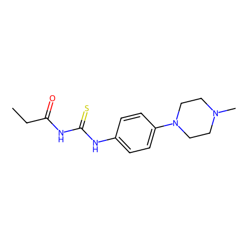 N-[4-(4-methyl-1-piperazinyl)phenyl]-N'-propionylthiourea structure