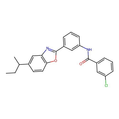 N-{3-[5-(butan-2-yl)-1,3-benzoxazol-2-yl]phenyl}-3-chlorobenzamide structure